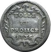 1 Grosso - Clement XII TOLLE ET PROIICE, Vatican City, 1736-1737 reverse image