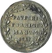 1 Grosso - Benedict XIV PAVPERI PORRIGE MANVM, Vatican City, 1740-1741 reverse image