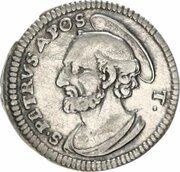 1 Grosso - Benedict XIV St. Peter - facing left, Vatican City, 1740-1741 reverse image