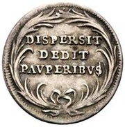 1 Grosso - Benedict XIV DISPERSIT DEDIT PAVPERIBVS, Vatican City, 1742-1743 reverse image