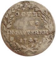 1 Grosso - Benedict XIV OCVLI EIVS IN PAVPEREM, Vatican City, 1743-1744 reverse image