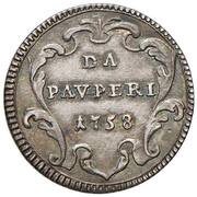 1 Grosso - Clement XIII DA PAVPERI, Vatican City, 1758 reverse image