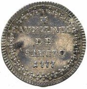1 Grosso - Pius VI AUXILIUM DE SANCTO - Flowers wreath, Vatican City, 1777 reverse image