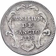 1 Grosso - Pius VI AUXILIUM DE SANCTO - Cartouche, Vatican City, 1778-1783 reverse image