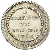 1 Grosso - Pius VI AUXILIUM DE SANCTO - String wreath, Vatican City, 1782 reverse image