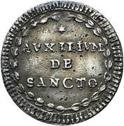 1 Grosso - Pius VI AUXILIUM DE SANCTO - Laurel wreath, Vatican City, 1784-1787 reverse image