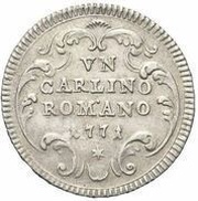 1 Carlino - Clement XIV, Vatican City, 1771 reverse image