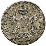1 Carlino - Pius VI Key and Tiara obverse image
