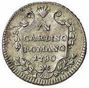 1 Carlino - Pius VI Key and Tiara, Vatican City, 1780-1794 reverse image