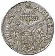 1 Giulio - Guido Ascanio Sforza Sede Vacante; St. Paul obverse image
