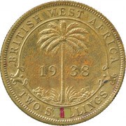 2 Shillings - George VI Trial Strike, British West Africa, 1938 reverse image