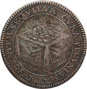 1 Giulio - Alexander VII Narrow papal arms, Vatican City, 1655-1667 reverse image