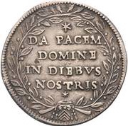 1 Giulio - Clement X DA PACEM DOMINE IN DIEBVS NOSTRIS, Vatican City, 1672 reverse image