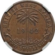 2 Shillings - George VI Trial Strike, British West Africa, 1942 reverse image