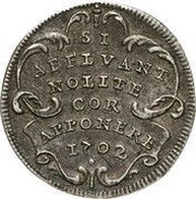 1 Giulio - Clement XI SI AFFLVANT NOLITE COR APPONERE, Vatican City, 1702-1703 reverse image