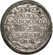 1 Giulio - Clement XI NOLI LABORARE VT DITERIS, Vatican City, 1704 reverse image
