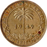 2 Shillings - George VI, British West Africa, 1949-1952 reverse image