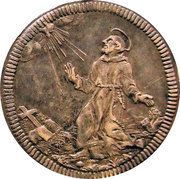 1 Giulio - Clement XI St. Francis, Vatican City, 1705 reverse image