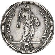 1 Giulio - Clement XI St. Peter - standing, Vatican City, 1717 reverse image