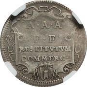 1 Giulio - Clement XII RESTITVTVM COMMERC - Cartouche, Vatican City, 1734-1736 reverse image