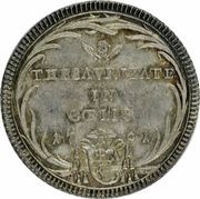 1 Giulio - Clement XIII THESAVRIZATE IN COELIS, Vatican City, 1761 reverse image