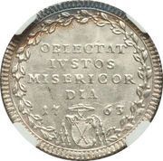 1 Giulio - Clement XIII OBLECTAT IVSTOS MISERICORDIA, Vatican City, 1763-1765 reverse image