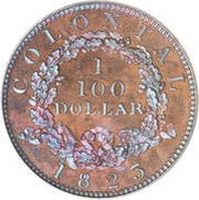 1⁄100 Dollar - George IV Pattern reverse image