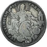 Doppio Giulio - Clement XIII Lateran Possess, Vatican City, 1758 reverse image