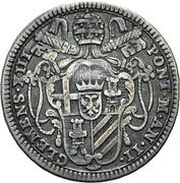 Doppio Giulio - Clement XIII Holy Mother Church - Papal arms obverse image