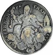 Doppio Giulio - Clement XIII Holy Mother Church - Papal arms, Vatican City, 1758-1769 reverse image