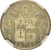 20 Baiocchi - Gregory XVI, Vatican City, 1834 reverse image