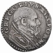 1 Testone - Gregory XIII Moses obverse image