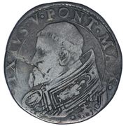 1 Testone - Sixtus V NVNQUAM DEFICIET obverse image
