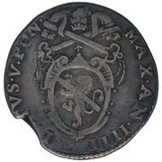 1 Testone - Sixtus V S.Peter; Arms obverse image