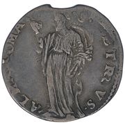 1 Testone - Sixtus V S.Peter; Arms, Vatican City, 1585-1590 reverse image