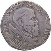 1 Testone - Sixtus V S.Peter; Bust obverse image