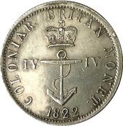¼ Dollar - George IV reverse image