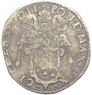 1 Testone - Clement VIII Jubilee - Closed Door obverse image