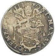 1 Testone - Clement VIII Jubilee - Open Door obverse image