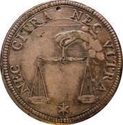 1 Testone - Alexander VII NEC CITRA NEC VLTRA - Ornate shield, Vatican City, 1655-1667 reverse image