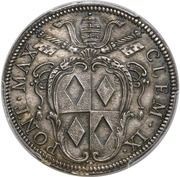 1 Testone - Clement IX St. Peter - seated, facing obverse image