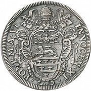 1 Testone - Innocent XI NOLITE THESAVRIZARE obverse image