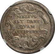 1 Testone - Innocent XI MELIVS EST DARE QVAM ACCIPERE, Vatican City, 1684 reverse image
