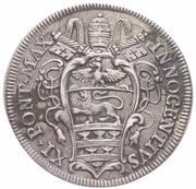 1 Testone - Innocent XI MELIVS EST DARE QVAM ACCIPERE obverse image