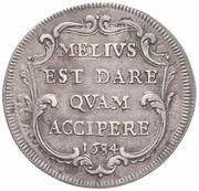 1 Testone - Innocent XI MELIVS EST DARE QVAM ACCIPERE, Vatican City, 1684 reverse image