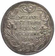 1 Testone - Innocent XI MELIVS EST DARE QVAM ACCIPERE, Vatican City, 1684 reverse image