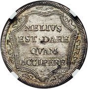 1 Testone - Innocent XI MELIVS EST DARE QVAM ACCIPERE, Vatican City, 1684-1689 reverse image