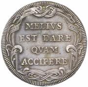 1 Testone - Innocent XI MELIVS EST DARE QVAM ACCIPERE, Vatican City, 1684-1689 reverse image