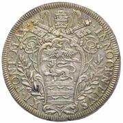 1 Testone - Innocent XI MELIVS EST DARE QVAM ACCIPERE obverse image