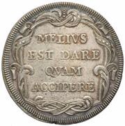 1 Testone - Innocent XI MELIVS EST DARE QVAM ACCIPERE, Vatican City, 1684-1689 reverse image